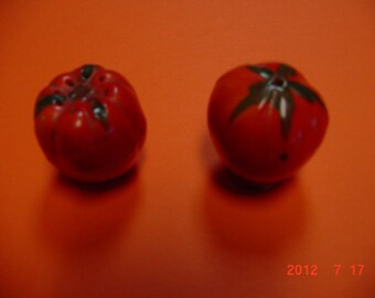 Vintage Tomato Salt and Pepper Shakers