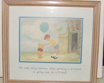 Disney Winnie the Pooh, Christopher Robin 100 Acre Woods Framed Lithograph Print