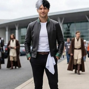 Haruka Sakura Cosplay Jacket | Anime Wind Breaker Inspired Men's Black & Green Con Outfit