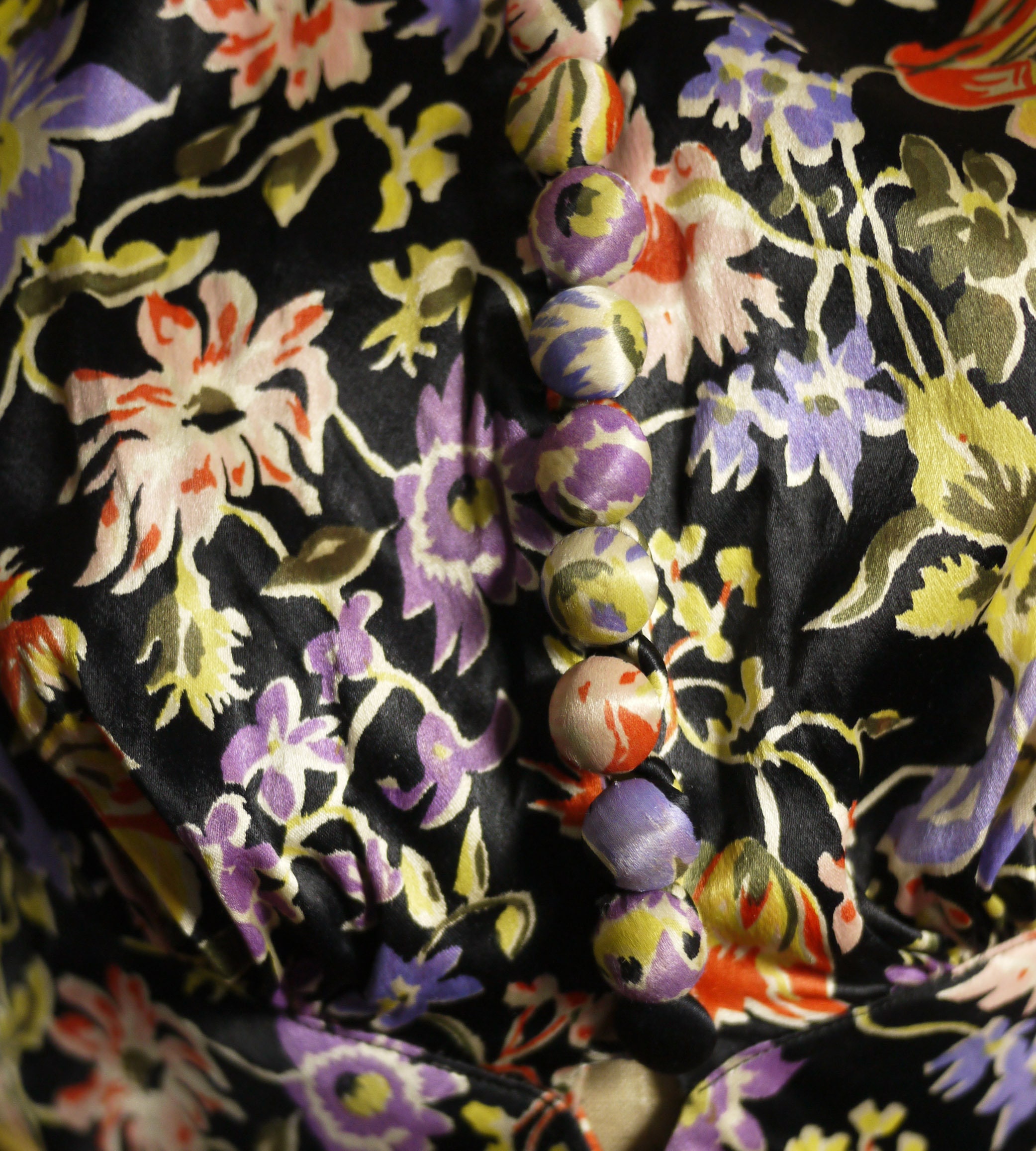 1930s Black Floral Satin Blouse - Etsy