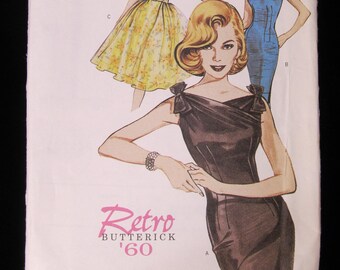 1960s Butterick Retro Dress Pattern (No. 6582 - Size 6, 8, 10)