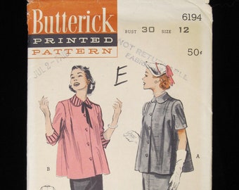 VERY RARE 1950s Vintage Butterick Maternity  (No. 6914 Size 12)