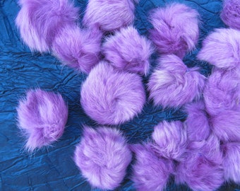 100 Purple Rabbit Pompoms