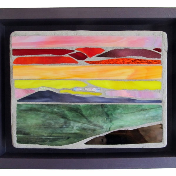 Stained Glass Mosaic Art Panel: New Mount Tam