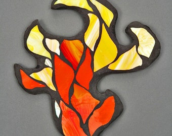 Stained Glass Mosaic Wall Art: Fire Claw