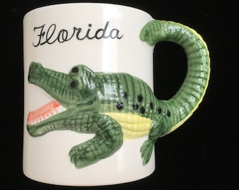 Florida Mug With Alligator Tail Handle