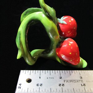 Vintage Strawberries Ceramic Napkin Holders Set of Two image 3
