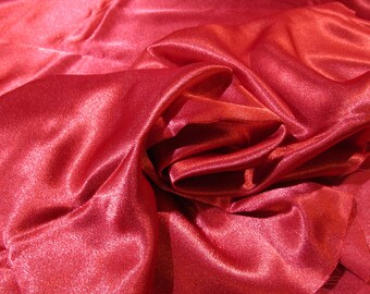 Red Satin Crepe Fabric