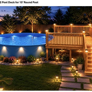 12x16 Pool Deck Plans 15' Round Above Ground Pool | DIY PDF Blueprint (Instant Download)