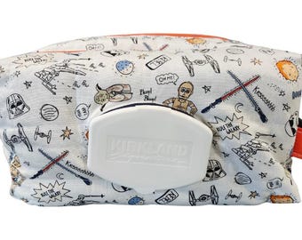 Star Wars Diaper & Wipes Pouch | Travel Baby Wipe Case | Handmade Diaper Clutch | Baby Shower Gift | Galaxy Baby Accessory