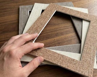 Linen Textured Mat Board, Custom Size Picture Frame Mat Bevel-Cut Insert 3 Color Options