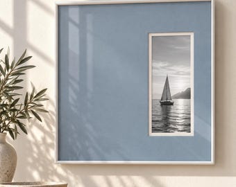 Wood Picture Frame with Mat, Custom Size Mat Opening, Wall Frame with Passepartout