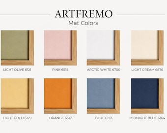 Custom Mat Board, Any Size Opening, 30 Color Options, Acid-Free Matting Made to Fit Your Frame