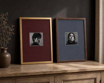 Set of 2 Modern Gallery Frames, Colorful Picture Frames with Custom Mat Colors, Eclectic Wall Decor
