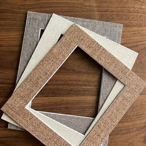 Marco de fotos con textura de lino personalizada / Hecho a medida / Soportes para fotos personalizados 3 opciones de color