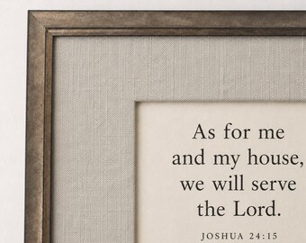 Custom Family Prayer Wall Art, Personalized Christian Quote Print with Linen Wrapped Mat Board, Religious Home Decor