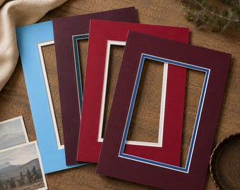 Custom Picture Frame Mat Board, Double Mat for Framing, Bevel Cut Photo Mat, Archival Matboard