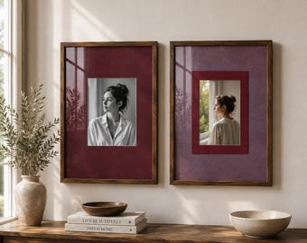 Linen Mat Picture Frame, Custom Photo Mat Opening, Personalized Picture Frame, Gallery Wall Decor