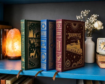 Vintage-Inspired Decorative Book Set | Luxury Foil Hardcover Books | Elegant Bookshelf Decor