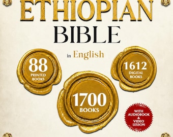 May include: The Complete Ethiopian Bible in English, illustrated. Features 88 printed books, 1612 digital books, and 1700 books total. Includes audiobook and video lessons. Published by Solomon's Gate Press.