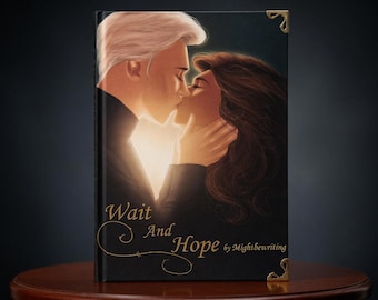 Warten Sie und Hoffnung Buchumschlag Druck, Romantisches Paar Kunst, Dark Romance Dekor