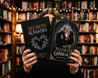 Geheimnisse und Masken inspiriert Buchumschlag Druck | Dark Fantasy Romance Bookish Wandkunst | Lesergeschenk