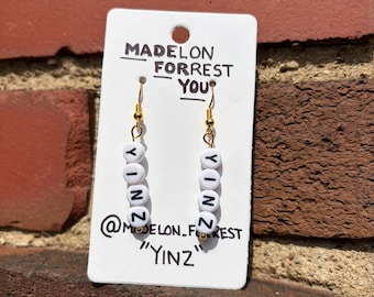 Pittsburgh Yinz Earrings – Handmade Word Bead Jewelry