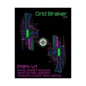 FRM-V1 // Grid Breaker // Cyberpunk Wall Art & Techwear Decor | Smart Gun Bauplan | Kantenläufer Poster Bild 3