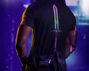 KTN-V1 // Neon Shinobi // Cyberpunk Clothing & Techwear Style | Cyber Ninja Katana Shirt | Dystopian Apparel