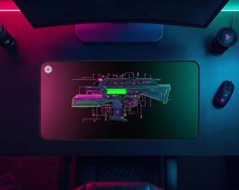 FRM-V1 // Grid Breaker // Cyberpunk Desk Mat & Techwear Mousepad | Hacker Battlestation | Smart Gun Blueprint Pad