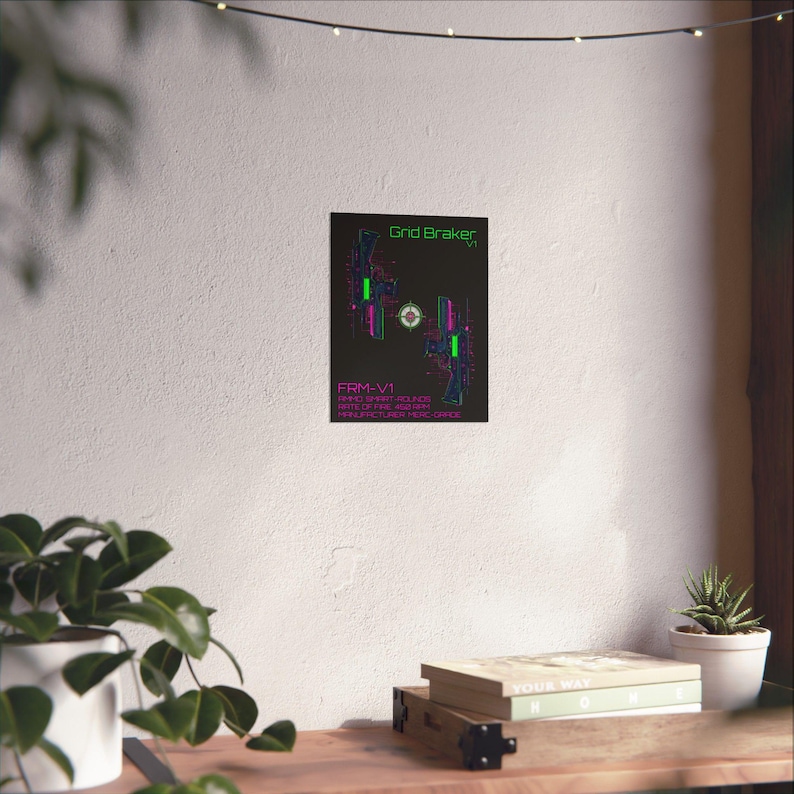 FRM-V1 // Grid Breaker // Cyberpunk Wall Art & Techwear Decor | Smart Gun Bauplan | Kantenläufer Poster Bild 7