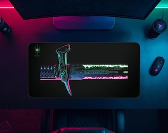 KTN-V1 // Plasma Edge // Cyberpunk Mousepad & Techwear Desk Mat | Cyber Samurai Gaming Pad | Japanese Techwear