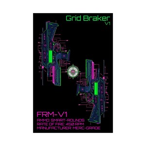 FRM-V1 // Grid Breaker // Cyberpunk Wall Art & Techwear Decor | Smart Gun Bauplan | Kantenläufer Poster Bild 5
