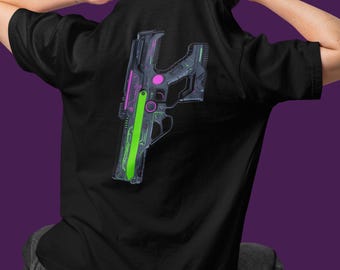 FRM-V1 // Neon Viper // Cyberpunk Clothing & Techwear Shirt | SMG Weapon Graphic Tee | Tactical Sci-Fi Apparel