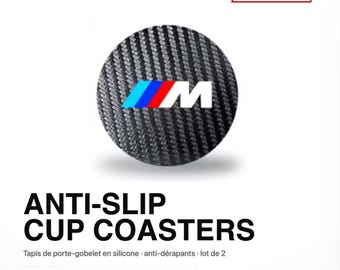 BMW PACK M siliconen bekerhouderonderzetters – Set van 2 – Antislip – Universele pasvorm – Auto-interieuraccessoire – Autocadeau