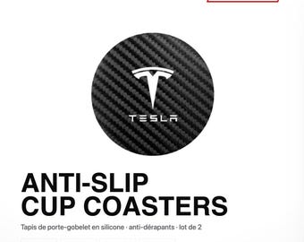 Tesla bekerhouderonderzetters – Set van 2 – Antislip – Universele pasvorm – Auto-interieuraccessoire – Autocadeau