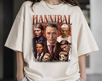 Camiseta estilo vintage de Hannibal Lecter, camiseta retro de Mads Mikkelsen
