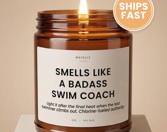 Swim Coach Gift Candle, Coach Appreciation Gift, Thank You Gift For Coach, Sports Coach Gift, Fitness Trainer Gift, Diving Coach Candle