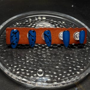Deep Blue Freestyle Homemade Press On Nails