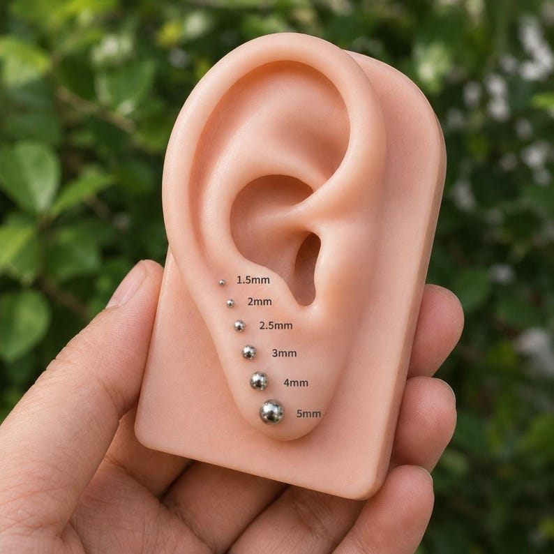 Titanium Threadless Flat Back Stud, Implant Grade Push Pin Labret Earring, Nose Tragus Cartilage Conch Helix Piercing | 16G 18G 20G, 1.5-5mm image 2