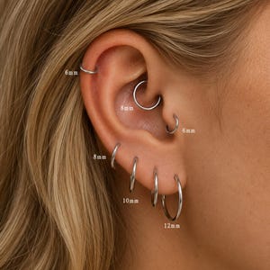 20G 18G 16G 14G Titan näsring, Implantatkvalitet Gångjärnsförsedd Klickring, Septum Brosk Helix Tragus Conch Läpppiercingring