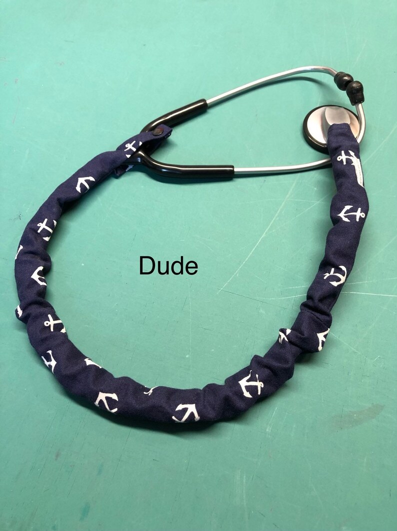 Stethoscope Scrunchie ANCHORS NAVY Protect bare neck & Tubing Etsy