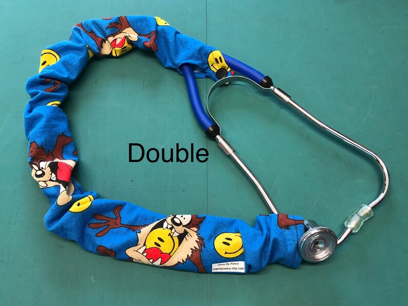Dude Double or Tunable style RN Nurse Doc Vet HandmadeUSA Stethoscope Cover Scrunchie DAPPER FOX/'s Taupe Protect bare neck /& tubing Single