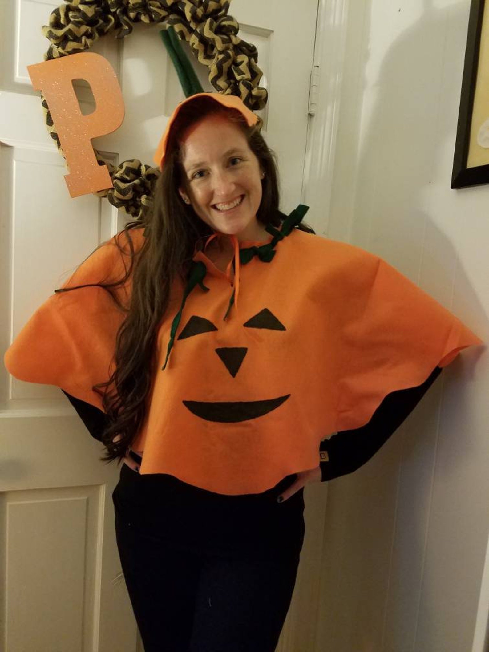 PUMPKIN Poncho Orange Felt Costume Jack O Lantern CHILD sizes | Etsy