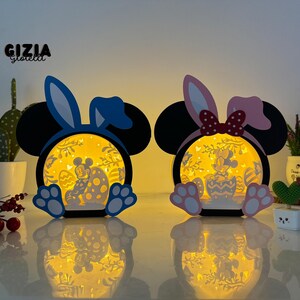 Pack 2 Easter Mouse Couple Cricut DIY Valentine’s Project, Mouse Easter Box SVG for Creating Easter Shadow Box Decoration