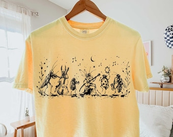 Indie Folk T-Shirt,Vintage Insect Music Graphic Tee, Lady Bug Comfort Colors® Shirt