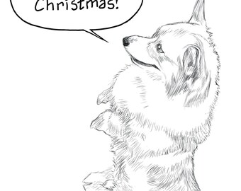 Custom Pet Portraits- digital sketch (uncolored)