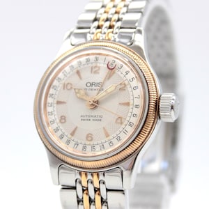 Reloj automático ORIS Pointer Date 7464 de 28 mm con borde tipo moneda, de estilo vintage de los años 90, para mujer, procedente de Japón (Z135).