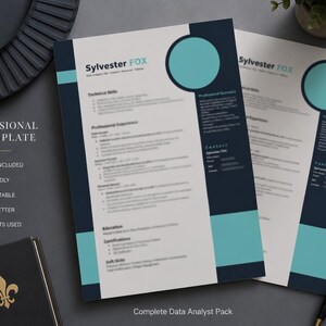 Data analyst resume,ATS friendly CV,Word template,Business analyst, Tech cover letter,Oxford graduate,SQL Python resume,Job application pack
