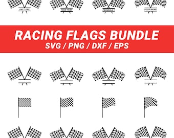 Pacote de Bandeiras de Corrida em SVG e PNG, Bandeira Quadriculada em SVG, Bandeira de Corrida em SVG, Arquivo de Corte de Bandeira de Corrida, Bandeiras de Corrida em SVG, Download Instantâneo